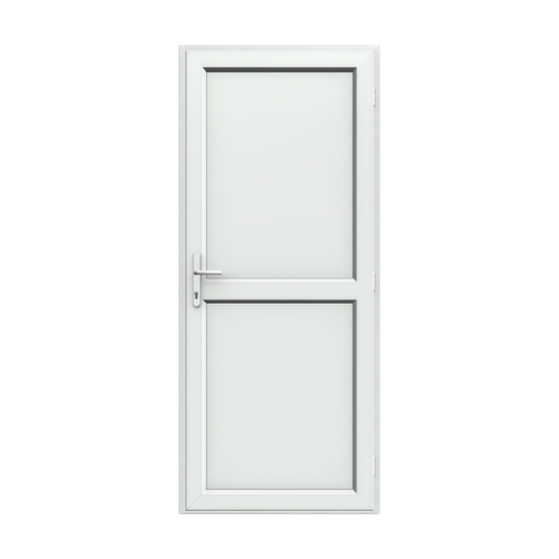 Full Flat panel uPVC Single Door with midrail