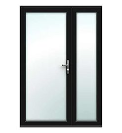 Offset Black French Doors