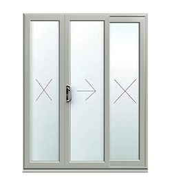 Agate Grey uPVC 3 Pane Sliding Patio Door