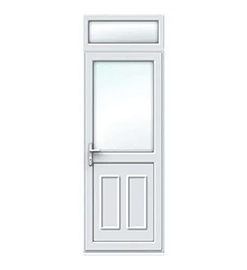 Fully Glazed uPVC Single Door - Clinton Panel and Top Light
