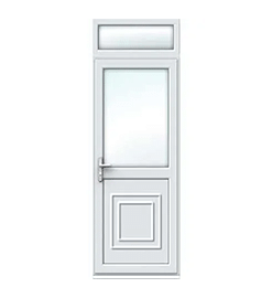 Half Glazed uPVC Single Door - Reagan Panel and Top Light