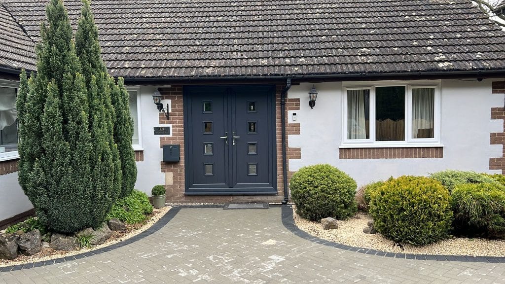 French Door with Hayes Four Glazed Panel - Anthracite Grey