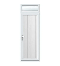 Full Tongue and Groove Panel uPVC Single Door with Top Light