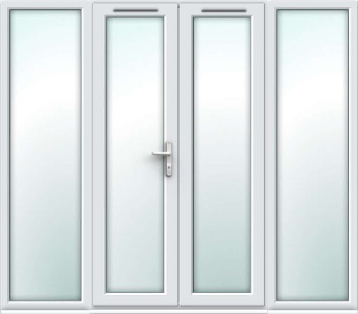 2390mm x 2090mm - White uPVC French Doors with Wide Side Panels - Image 2