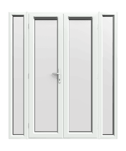1790mm x 2090mm - White French Doors with Narrow Side Panels