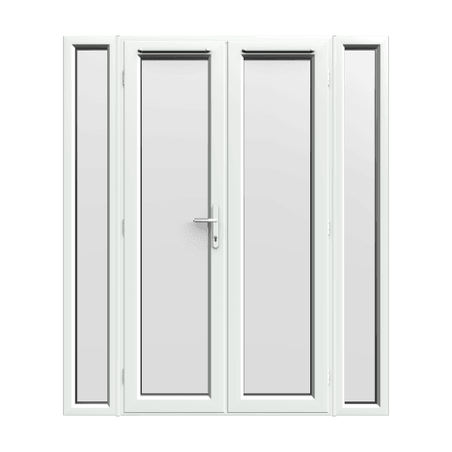 1790mm x 2090mm - White French Doors with Narrow Side Panels