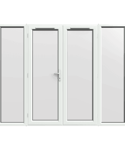 2690mm x 2090mm - White uPVC French Doors with Wide Side Panels