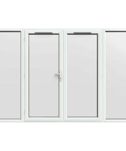 2990mm x 2090mm - White uPVC French Doors with Wide Side Panels