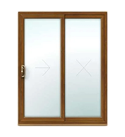 Golden Oak Sliding Patio Doors