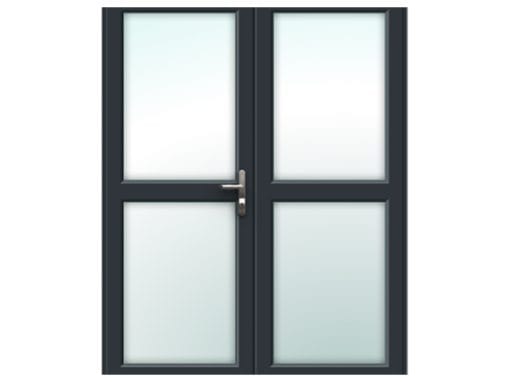 Black French Door with Midrails - Made to Measure - Image 2