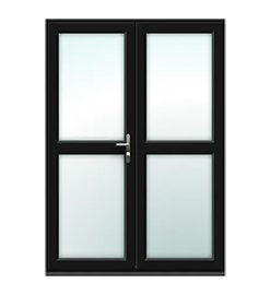 Black French Door with Midrails