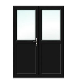 Black French Door with Half Panel
