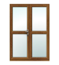 Golden Oak French Door with Midrails
