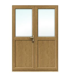 Irish Oak French Door with Half Panel
