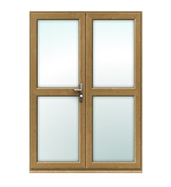 Irish Oak French Door with Midrails