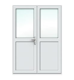 White French Door with Half Panel