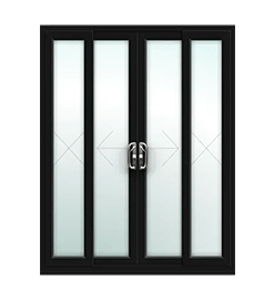Black uPVC Sliding 4 Pane Patio Door