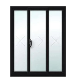 Black uPVC 3 Pane Sliding Patio Door