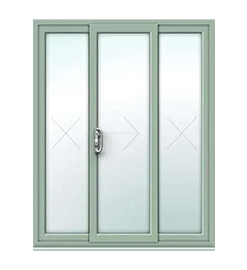 Chartwell Green uPVC 3 Pane Sliding Patio Door