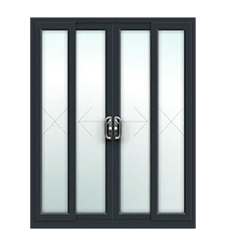 Anthracite Grey uPVC Sliding 4 Pane Patio Door