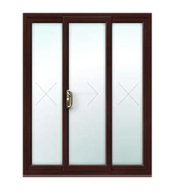 Rosewood uPVC 3 Pane Sliding Patio Door