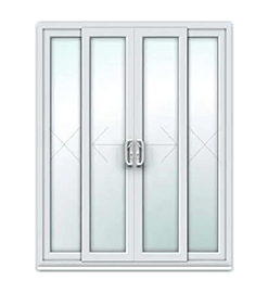 White uPVC Sliding 4 Pane Patio Door