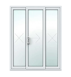 White uPVC 3 Pane Sliding Patio Door
