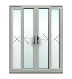 Agate Grey uPVC Sliding 4 Pane Patio Door